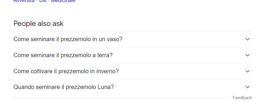 Domande correlate per la query Prezzemolo