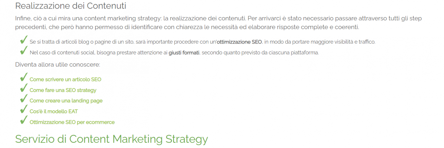 Screen shot dal sito di Melascrivi, corpo dell'articolo guida a Come creare una content marketing strategy