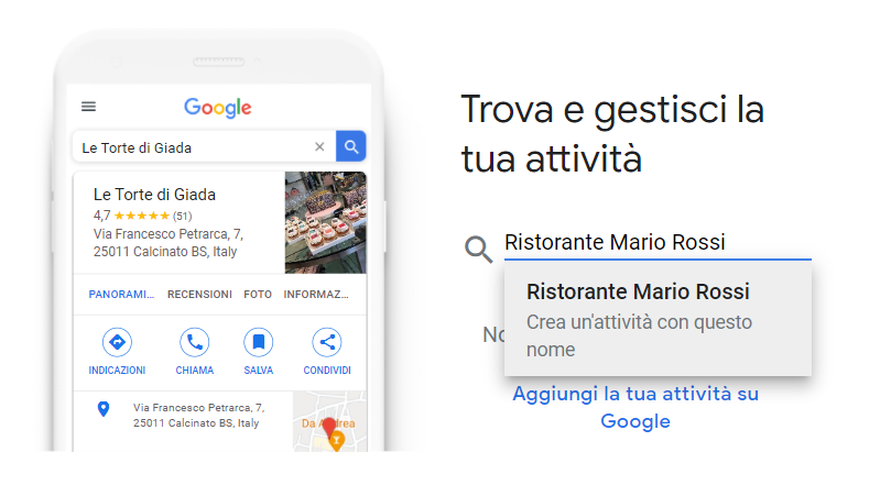 Verifica nome attività di Google My Business