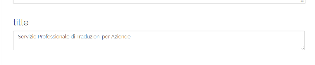 Inserimento Title: Servizio Traduzione Professionale per Aziende