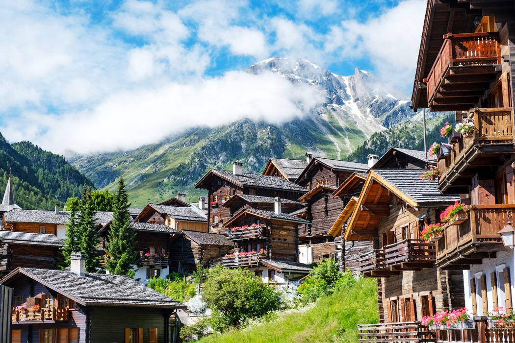 Il paesino di Grimentz, nel cantone svizzero di Valais